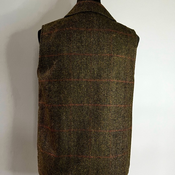 Vintage Harve Bernard by Benard Holtzman 100% Wool Zip Up Plaid Vest - Picture 4 of 4